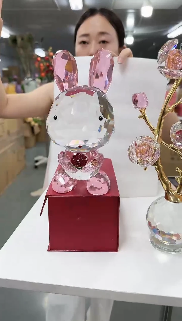花间集水晶琉璃摆设    兔子