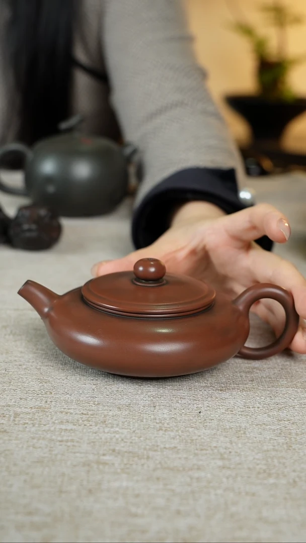 J*k【扁腹】广西钦州坭兴陶茶壶