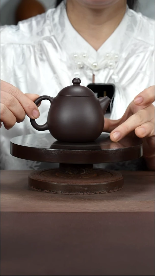 茶壶紫砂80目紫泥龙蛋160cc