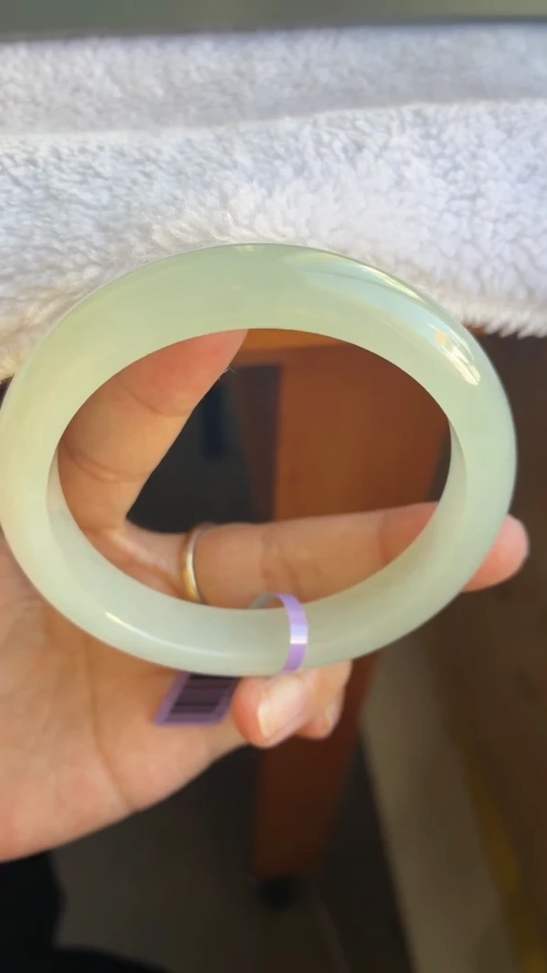 未镶嵌手镯翡翠（高货必买）糯冰冰透胶葡萄肉晴绿27号