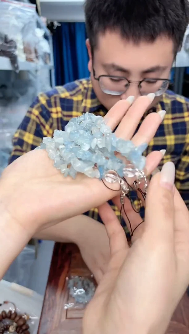 【闪购商品】海蓝宝石手链未镶嵌碎石手机链