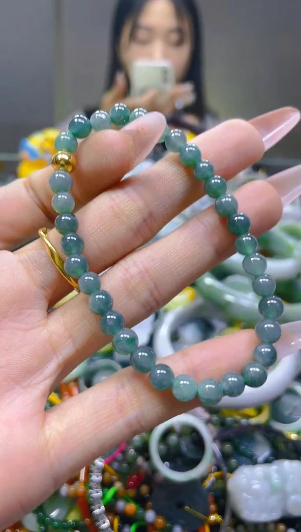 翡翠未镶嵌颈饰5MM/L/翡翠A货一图一物