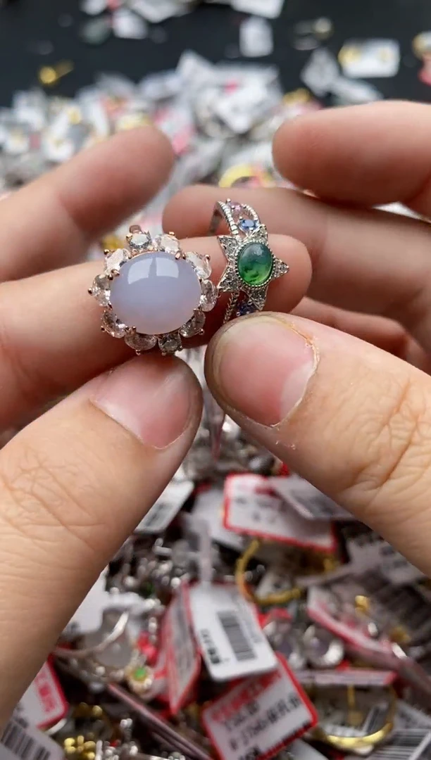 【闪购商品】翡翠戒指银S925镶嵌55555---8