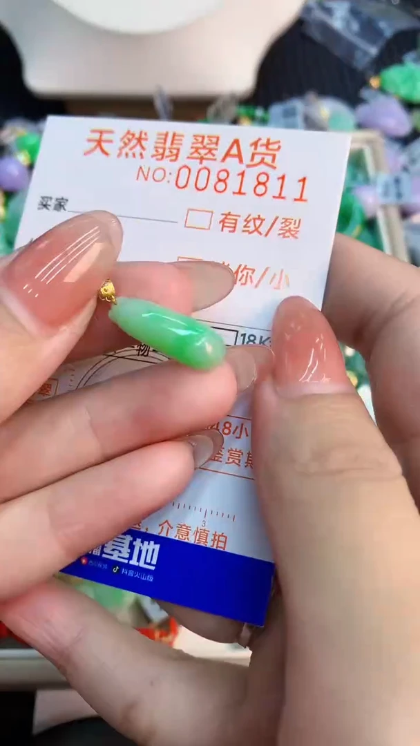 翡翠18K金镶嵌颈饰           1