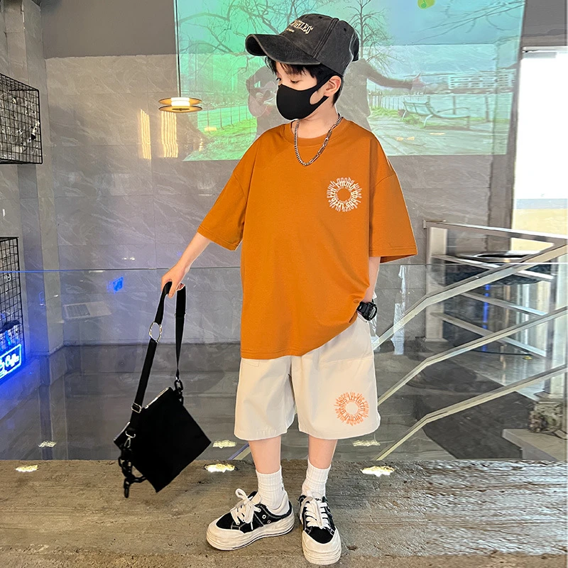 MK&UR.BV男童夏装套装童装潮牌痞帅男孩儿童夏季薄款短袖衣服潮