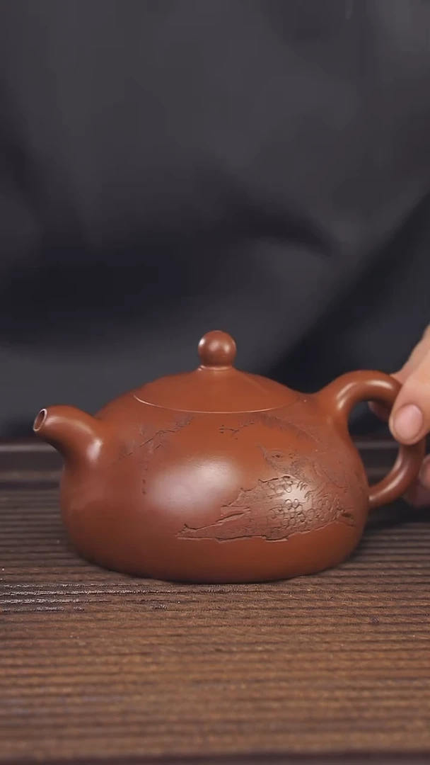 【闪购商品】紫砂茶壶220cc底槽青顾氏手工紫砂