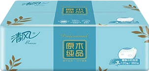 清风原木纯品3层120抽/包