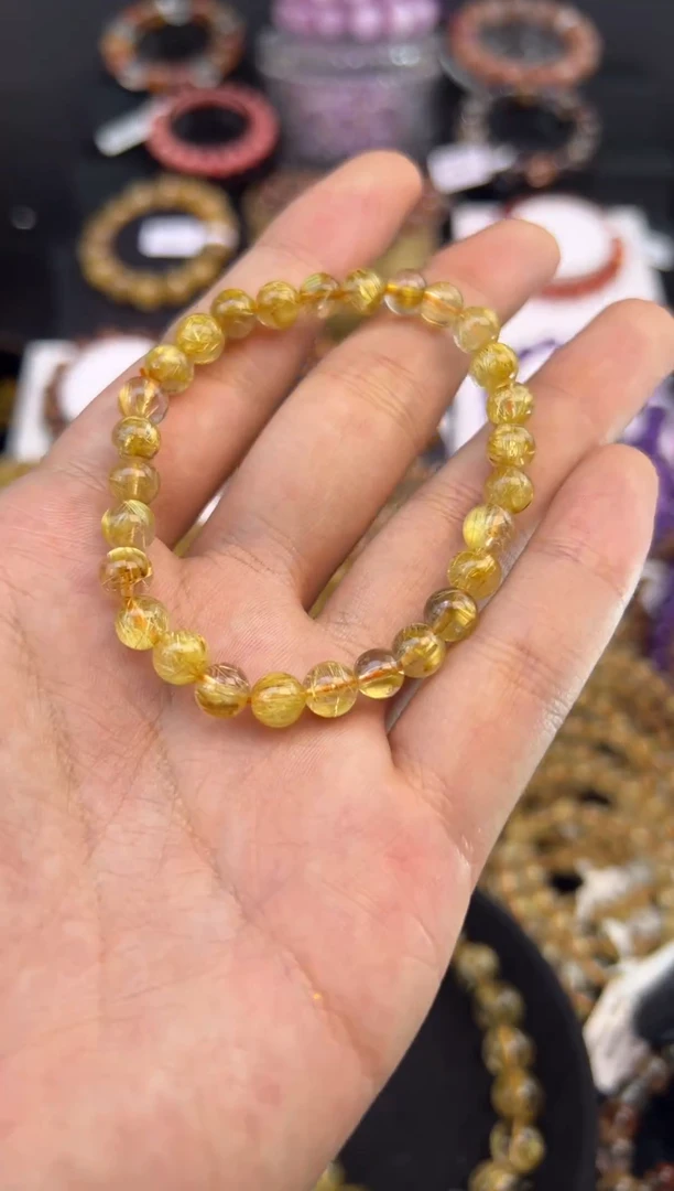 未镶嵌手串水晶金发晶6.8mm