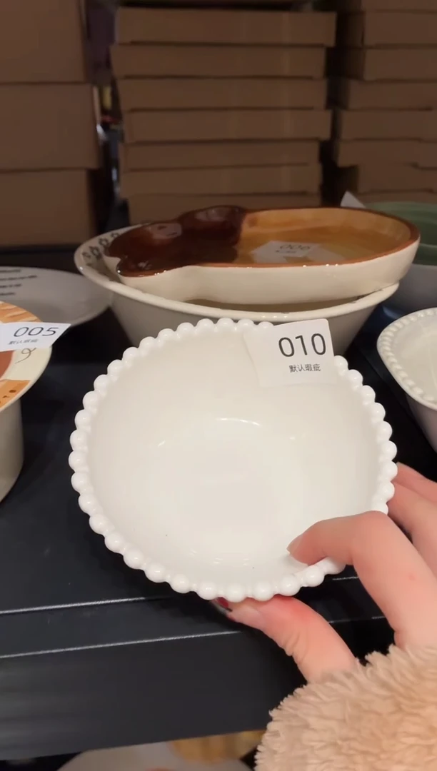 瓷010珠点米饭碗