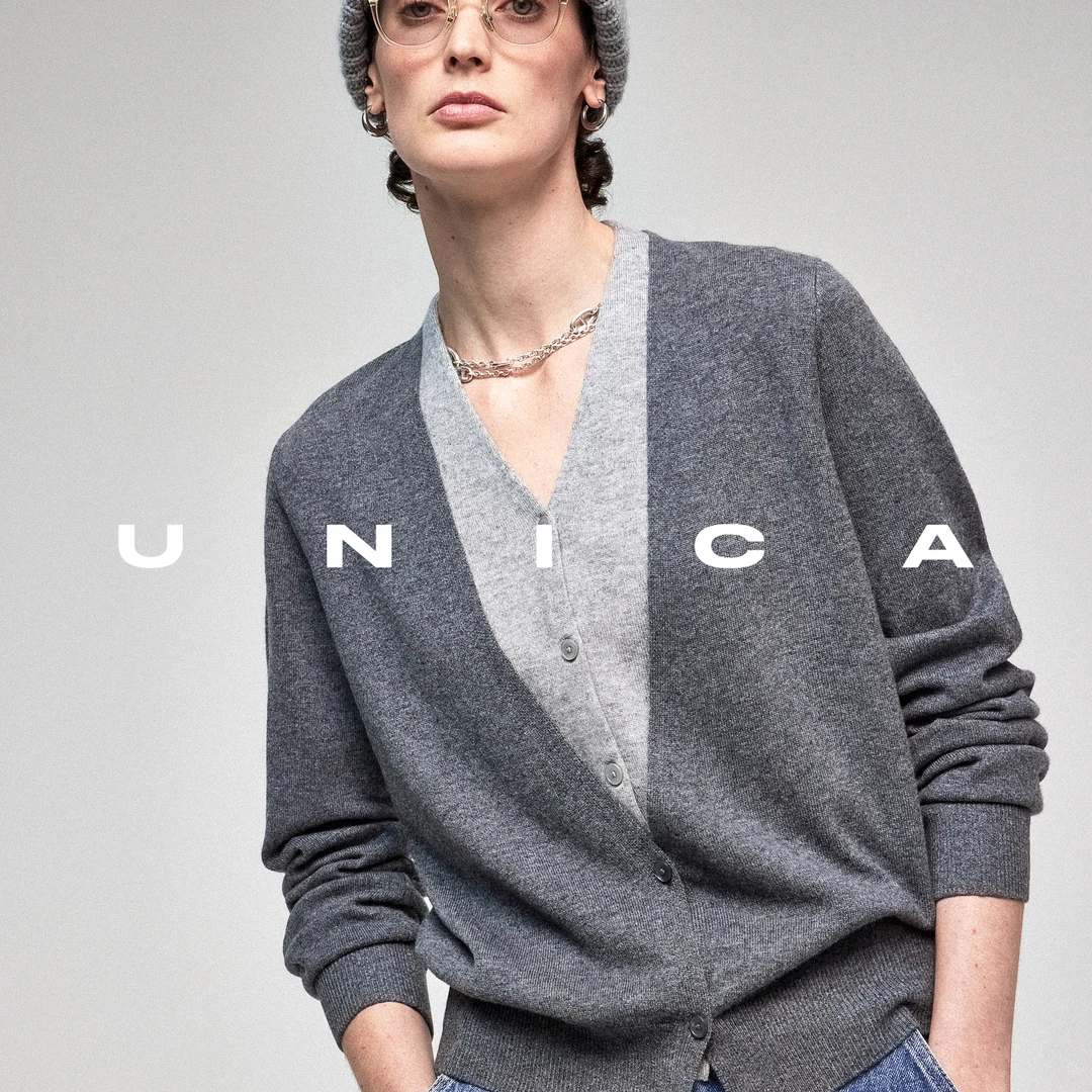 UNICA/CleanFit风假两件_定纺柔感羊绒羊毛叠穿百搭针织衫开衫