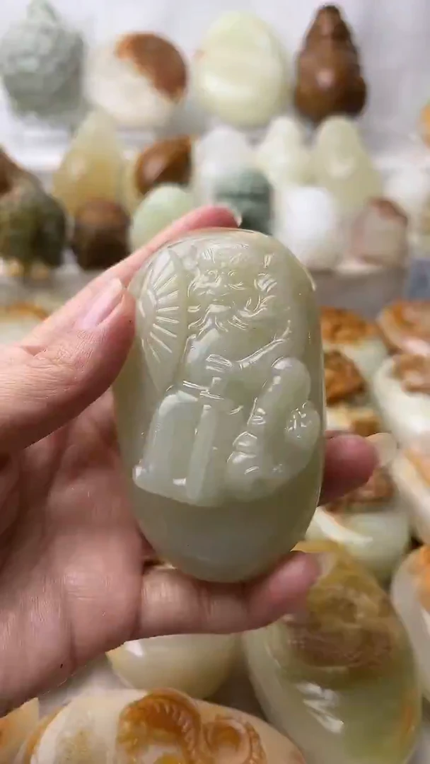 石材古青石棉纹正常不退换钟馗