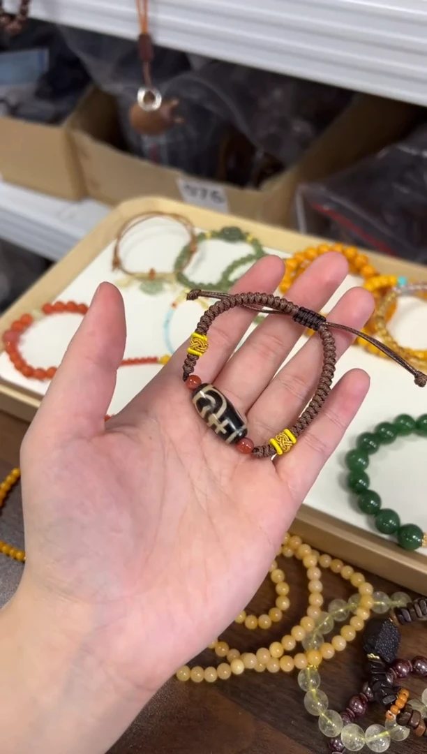 玛瑙/玉髓手链未镶嵌宝瓶玛瑙珠手编手绳[1021]