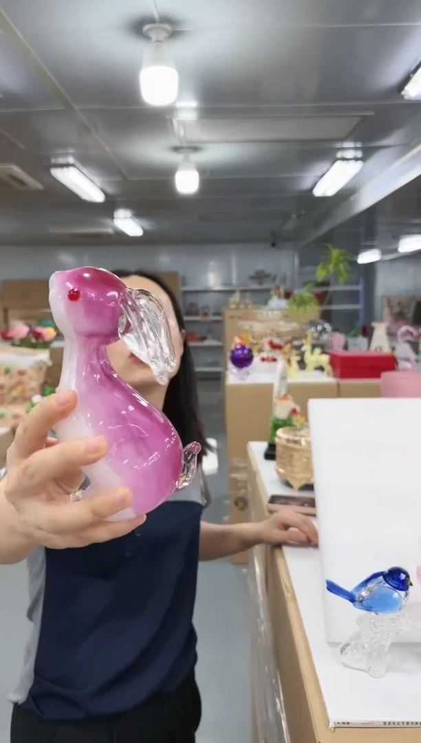花间集水晶琉璃摆件   兔子