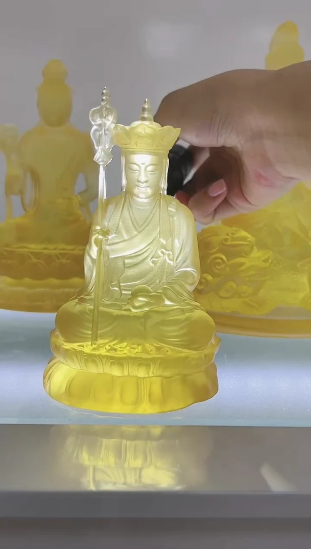 手工艺品琉璃沽**生古法琉璃12.5cm地藏