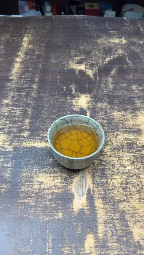 一***删（预售）廖建军 米黄金丝铁线宽口杯