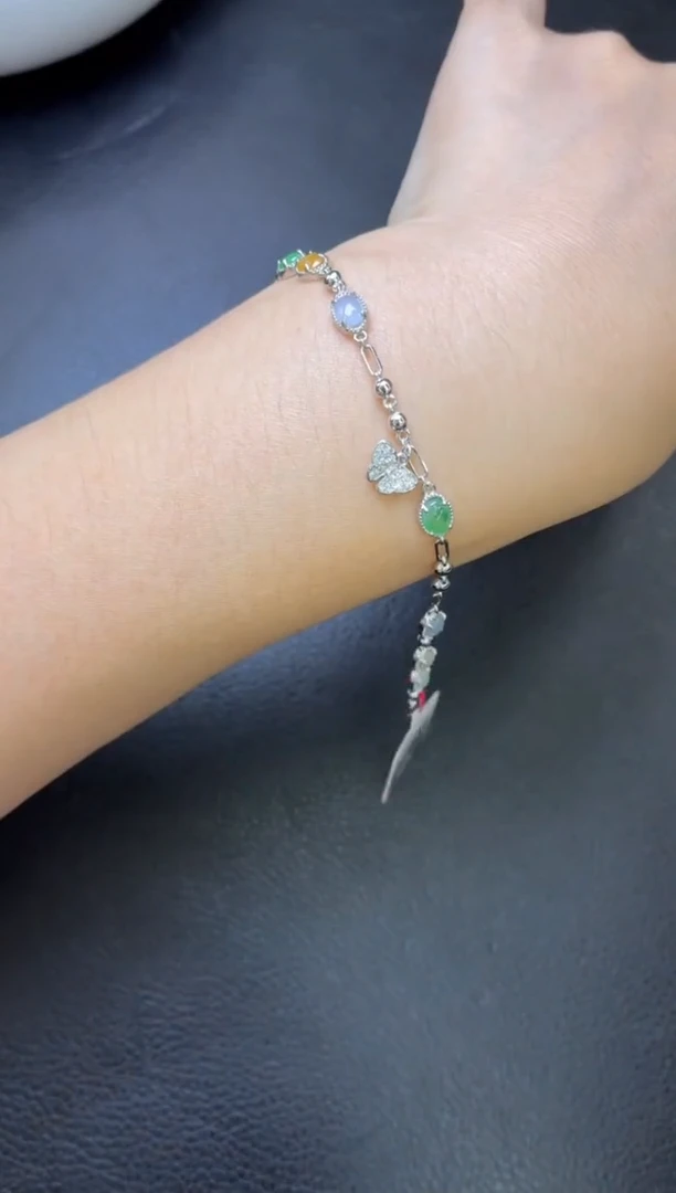银S925镶嵌手链翡翠手链