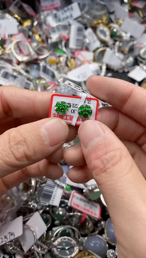 银S925镶嵌戒指翡翠555   3