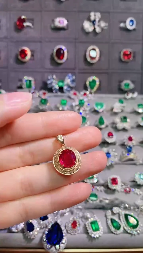 【闪购商品】碧玺18K金吊坠18K金镶嵌--