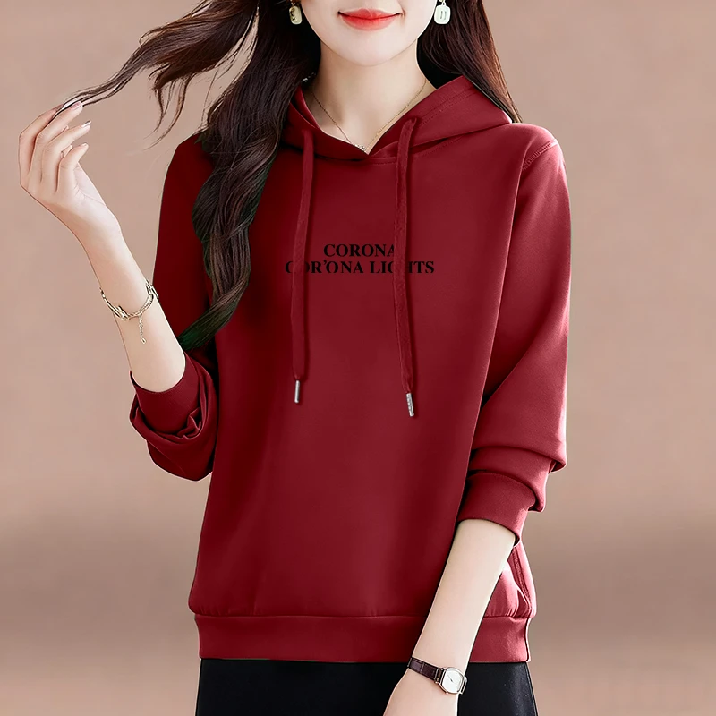 加绒加厚时尚上衣洋气减龄百搭潮流宽松2025年新款连帽卫衣女外套