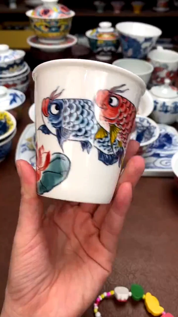 【闪购商品】龙鱼可乐杯昨明陶瓷