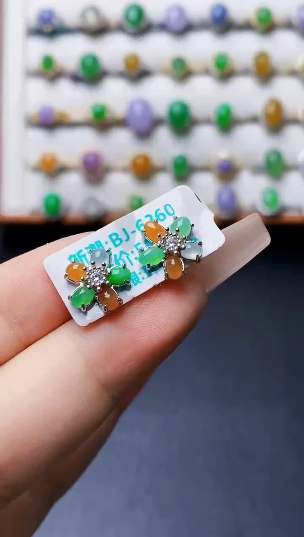 银S925镶嵌戒指翡翠5256