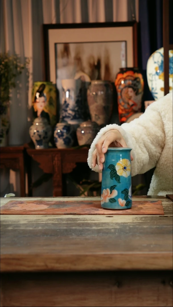 【闪购商品】瓷片景德镇纯手工釉下彩精品花瓶