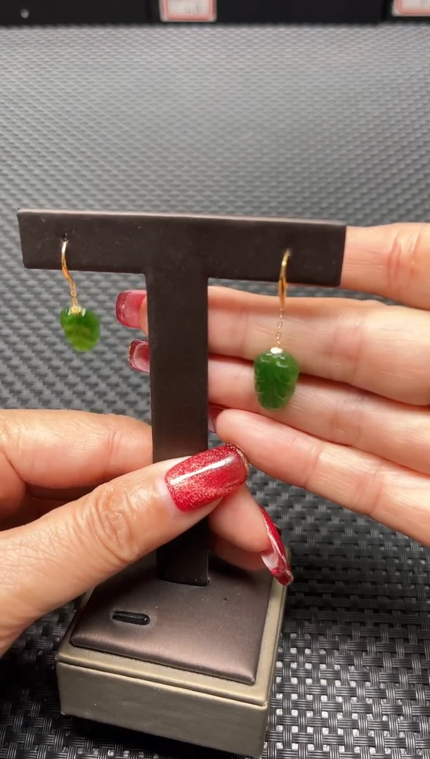 【闪购商品】和田玉耳坠18K金镶嵌多样性发1件