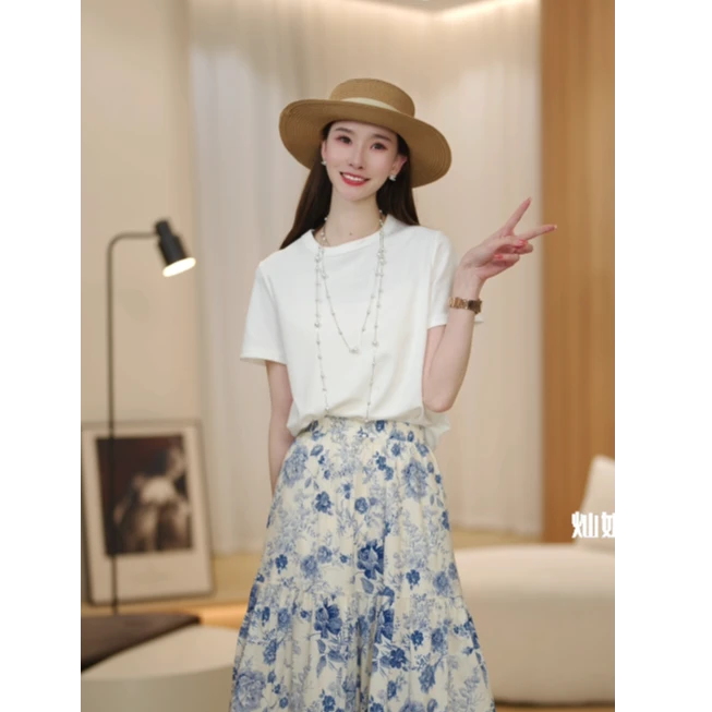 【清纯T】马克华菲2025简约夏季时髦蕾丝百搭T恤短袖F52001A518