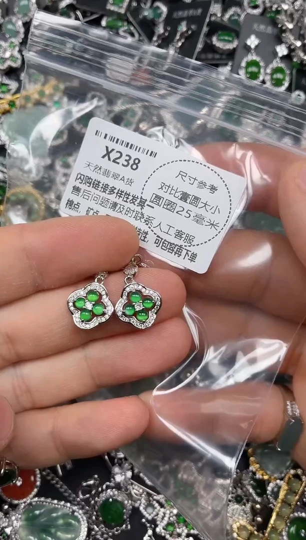 颈饰未镶嵌翡翠X238耳钩