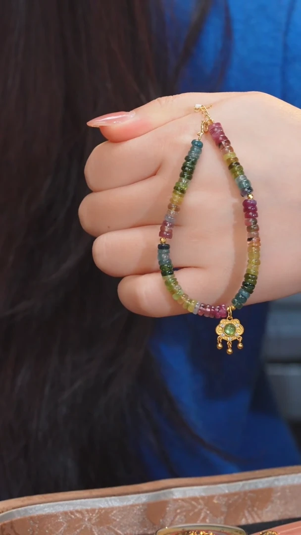 【闪购商品】碧玺手串未镶嵌卡4 多样性发@@W3668