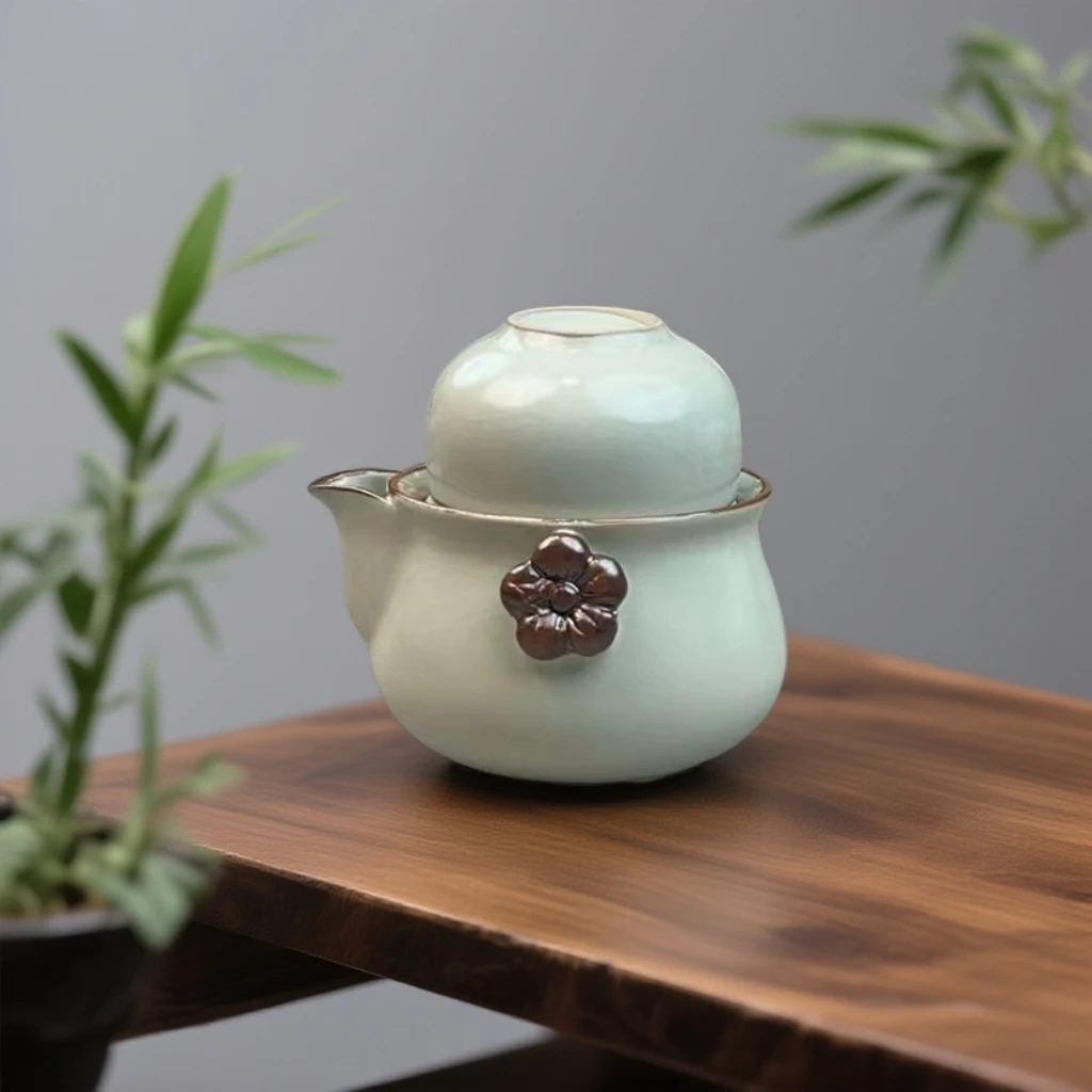 汝窑单个泡茶不烫手高端功夫茶具旅行茶具