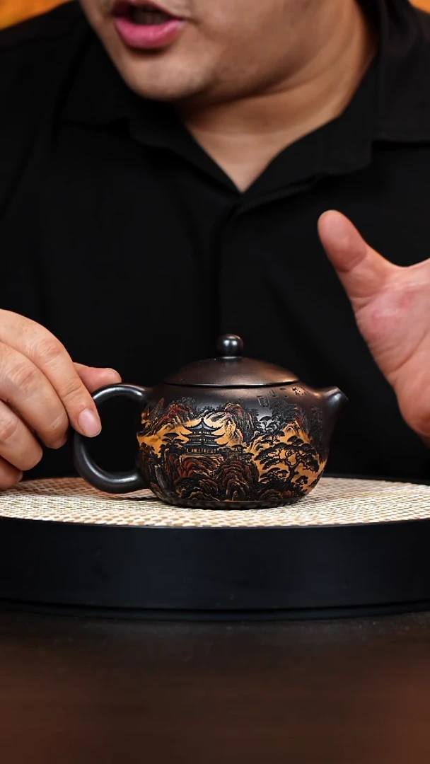 茶壶紫砂西施 石黄 亭台楼阁