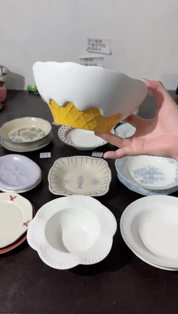 陶直播微瑕白巧面碗*1