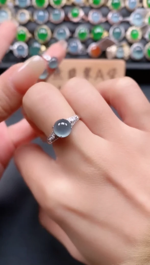 银S925镶嵌戒指翡翠111