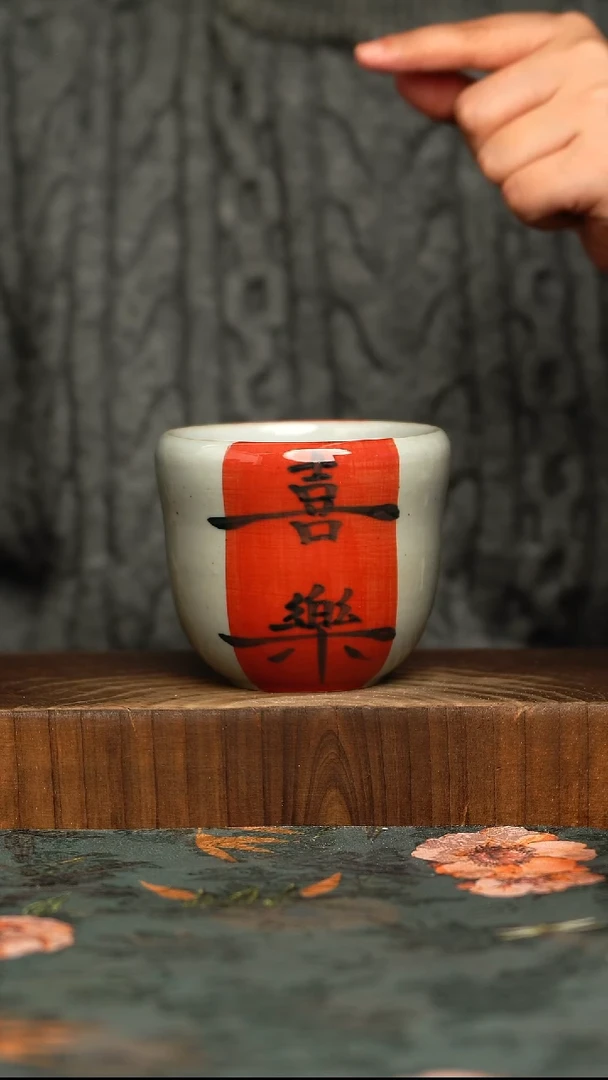 杯釉下彩手工手绘同款陶器