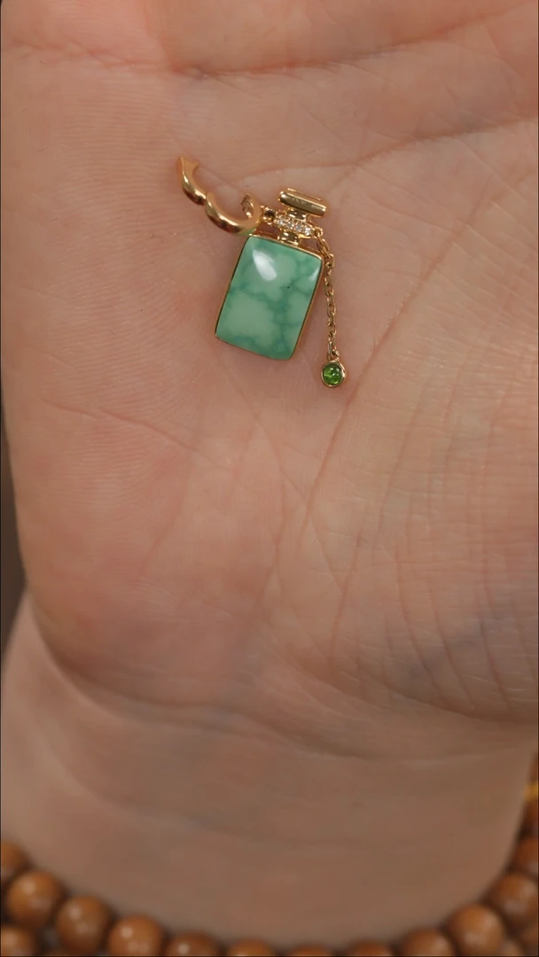 【闪购商品】绿松石挂饰18K金镶嵌1