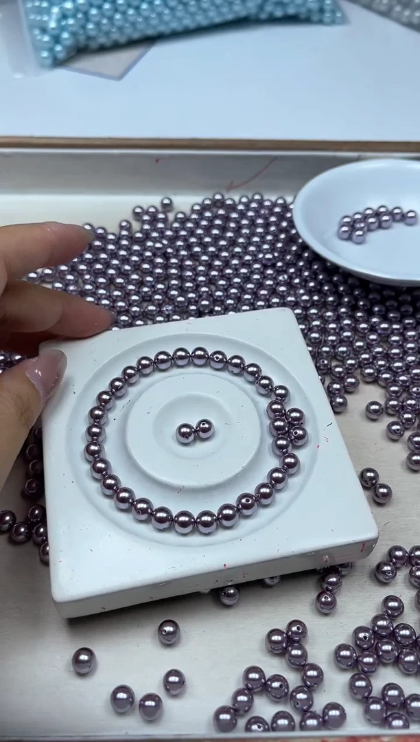 未镶嵌拼合珍珠（马贝珠）散珠B766 紫贝珠6mm60颗15元