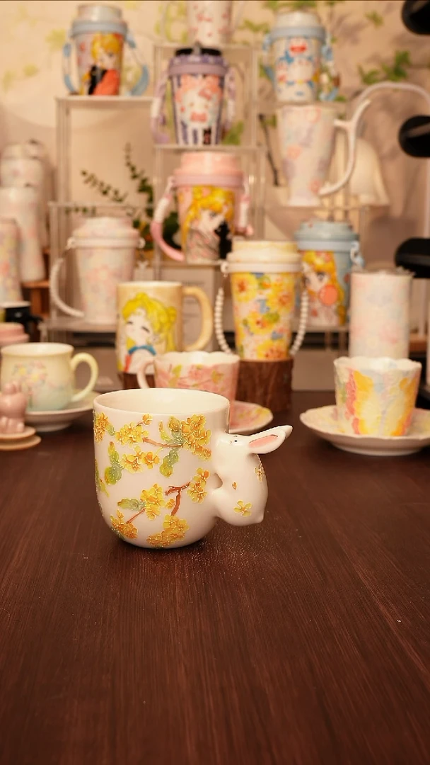 陶景德镇手绘的杯子