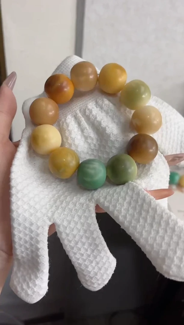 【闪购商品】菩提根/象牙果手串干磨苹果21mm手串E95