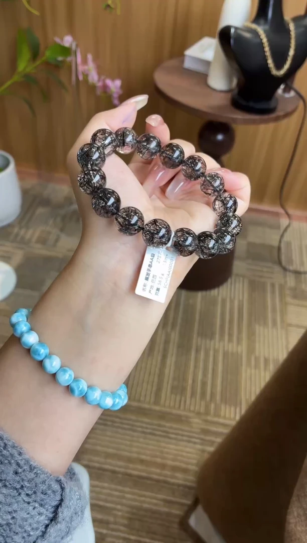 未镶嵌手串发晶巴西黑发13m+