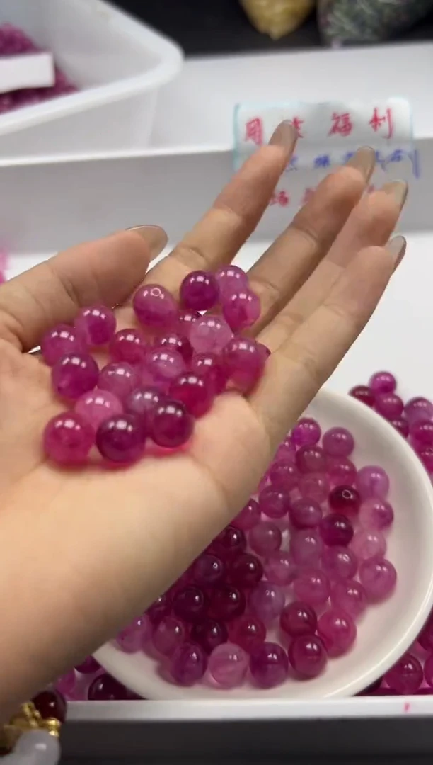 未镶嵌颈饰碧玺w1651卢比来粉碧玺10mm*20颗