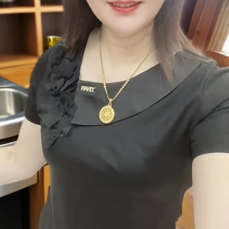 2025时尚斜领天女散花轻奢同款上衣（8969）