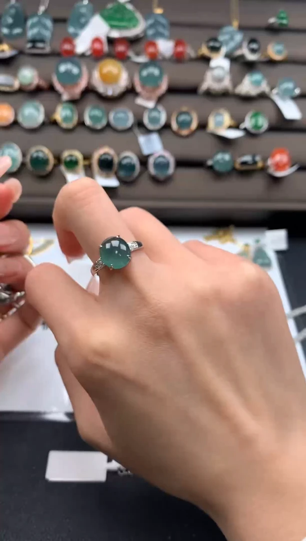 【闪购商品】翡翠戒指银S925镶嵌3213123