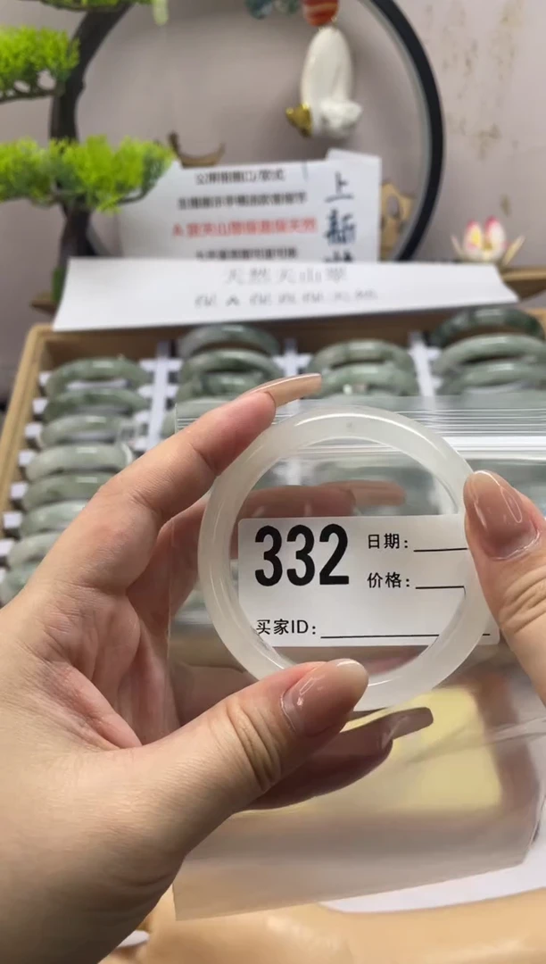 石英质玉（天山翠）手镯未镶嵌332