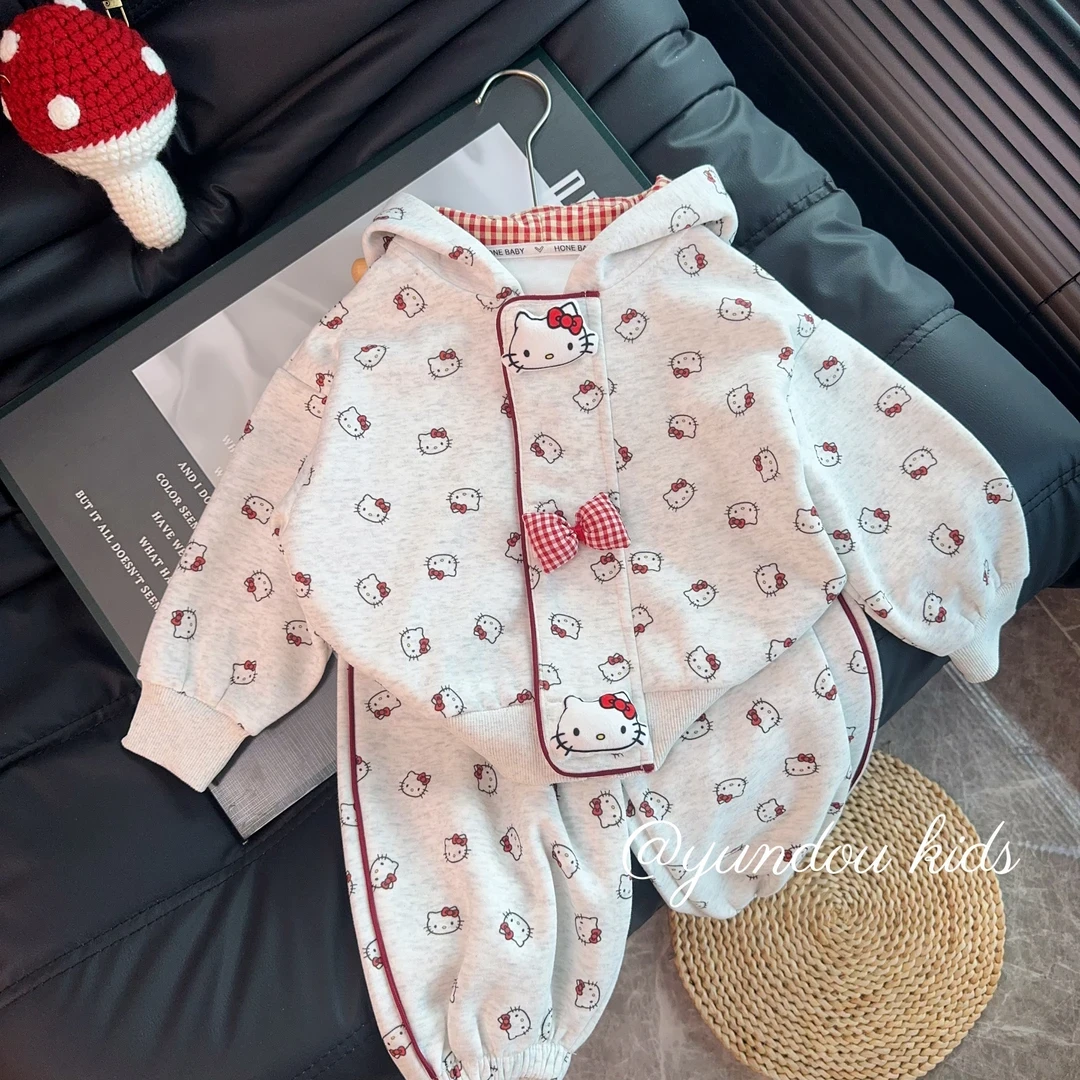 新款秋季韩版卡通休闲风套装连帽套装