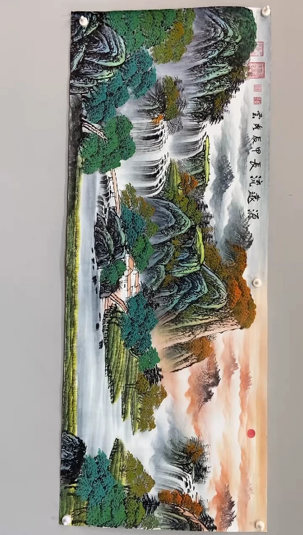 国画郑秀云老师小六尺源远流长