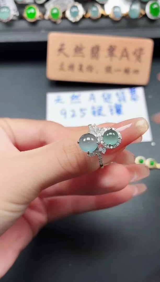 银S925镶嵌戒指翡翠111
