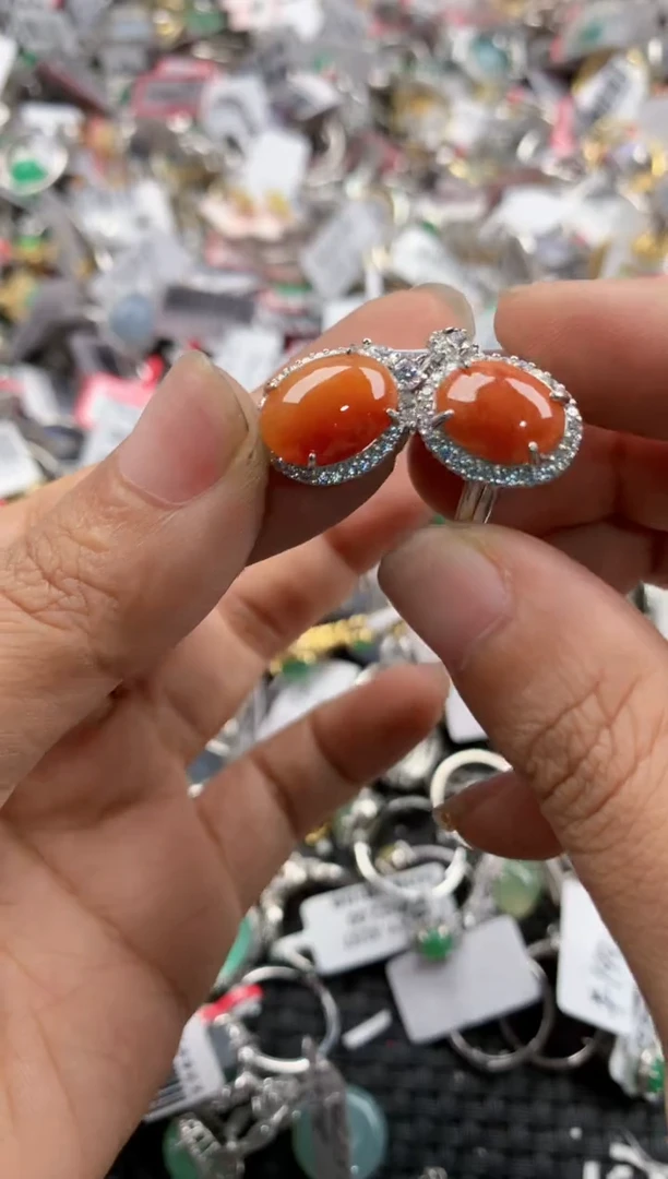 银S925镶嵌戒指翡翠333                1