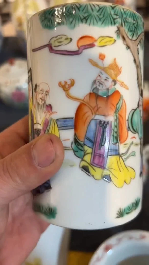 摆件瓷摆件瓷摆件福禄寿笔筒