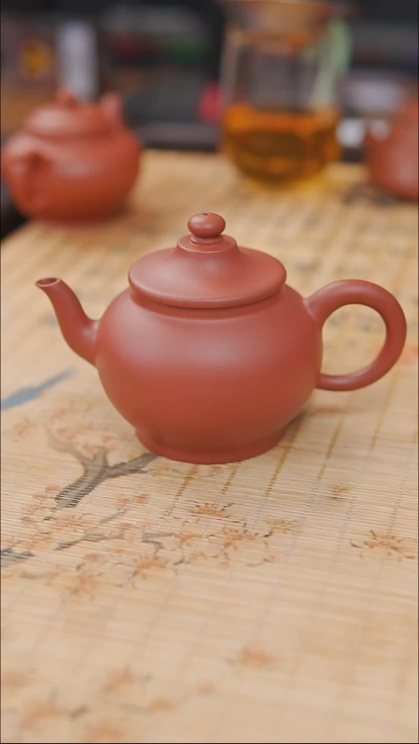 茶壶紫砂清水泥  半手工  笠帽壶